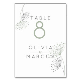 Enkla minsta grönt och grå färg för bordsnummer