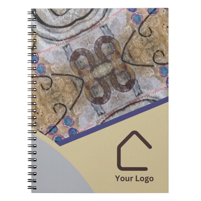 Enkla Moderna Abstrakt Accenter Logo eller QR-kod Anteckningsbok (Framsidan)