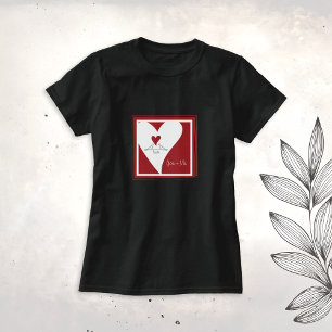 Enkla moderna fåglar i Kärlek Red Heart T Shirt