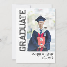 Enkla Moderna Fotografiska Examenkungörelser Inbjudningar