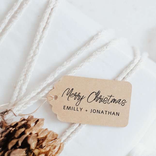 Enkla Moderna Handskrivna Merry Christmas Namn Stämpel (Skapare uppladdad)
