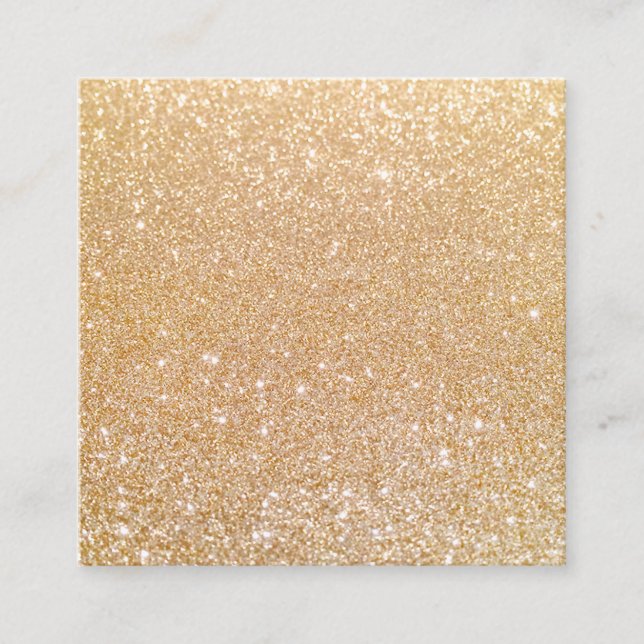Enkla moderna konstnärer i Guld Glitter Makeup-kva Fyrkantigt Visitkort (Framsida)