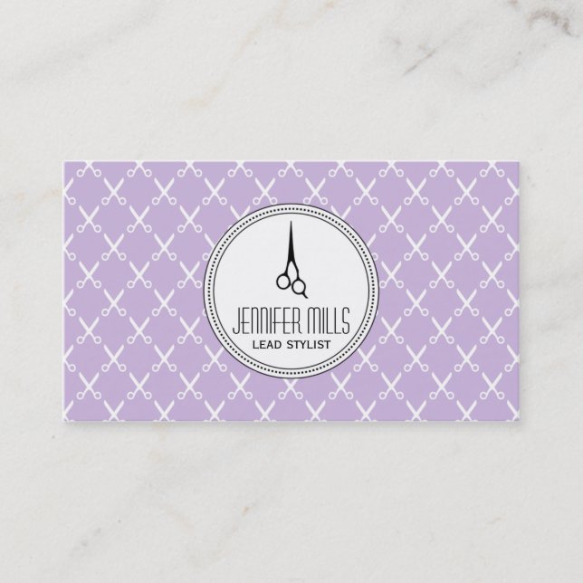 enkla moderna lilor för hairstylisthårstylist tidsbeställning kort (Framsida)