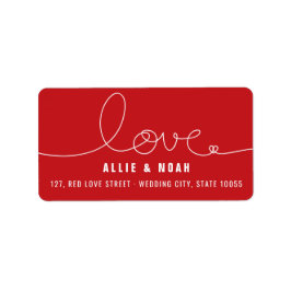 Enkla Moderna Loopy Love Heart Adressetiketter