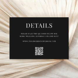 Enkla Moderna QR-kod Bröllopsdetaljer Tilläggskort