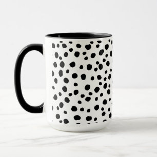 Enkla moderna svarta och vita Dalmatiska punkter Mugg