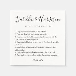 Enkla, moderna, svarta och vita Roligtar Bröllop Pappersservett