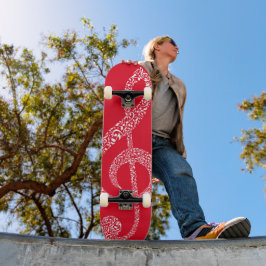 Enkla, moderna, tredubbla vita anteckningar som il mini skateboard bräda 18,5 cm