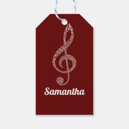 Enkla, moderna, tredubbla vita anteckningar som il presentetikett