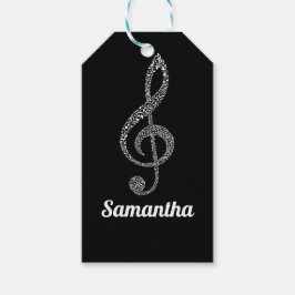 Enkla, moderna, tredubbla vita anteckningar som il presentetikett