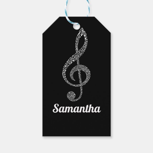 Enkla, moderna, tredubbla vita anteckningar som il presentetikett (Framsidan)