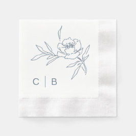 Enkla Monogram Bröllopsservetter Pappersservett