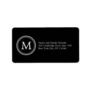 Enkla monogramAdressetiketter - Anpassade Colo Adressetikett