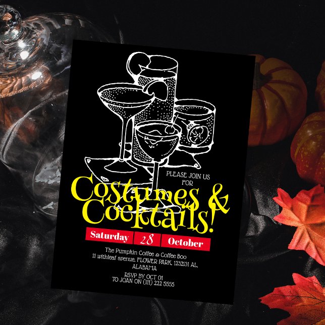 Enkla mörkar och Halloween fest i Cocktail Inbjudningar (Skapare uppladdad)