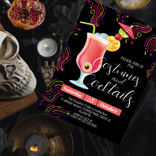 Enkla mörkar och Halloween fest i Cocktail Inbjudningar