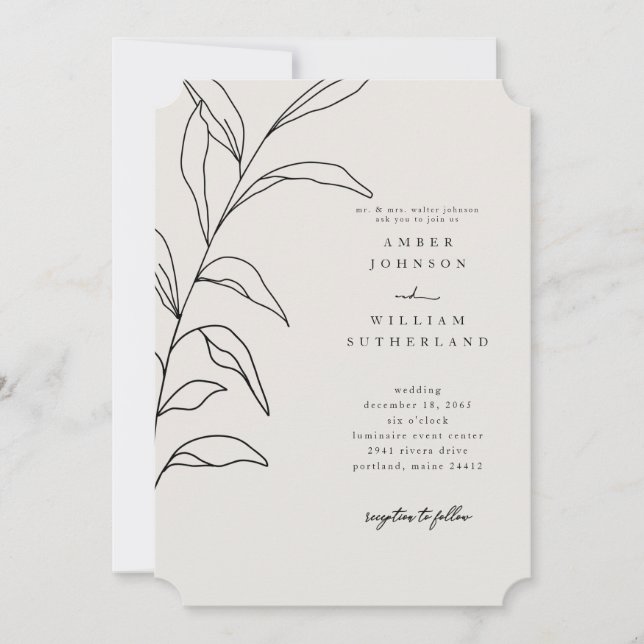 Enkla mötesföräldrar Stem Biljett-inbjudan Inbjudningar (Framsida)