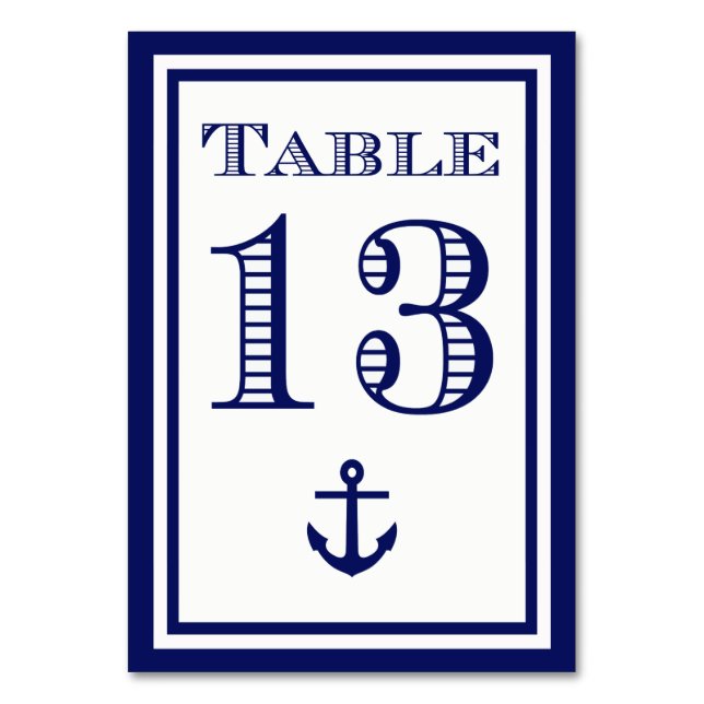 Enkla Navybjörn Inramade Ankar Bordskort #13 (Framsidan)