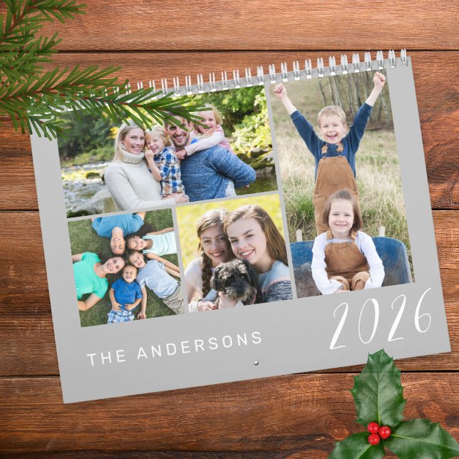 Enkla och minimalistiska familjefoton 2026 kalender (Skapare uppladdad)