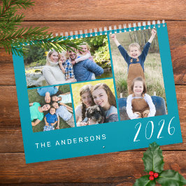 Enkla och minimalistiska familjefoton 2026 kalender