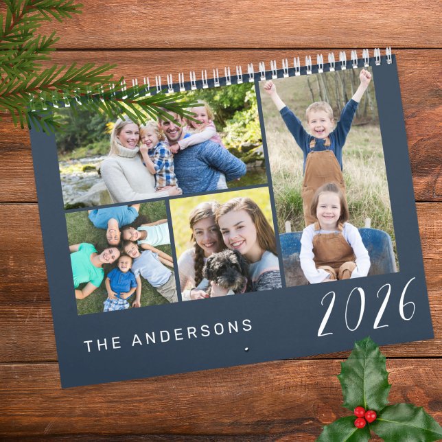 Enkla och minimalistiska familjefoton 2026 kalender (Skapare uppladdad)
