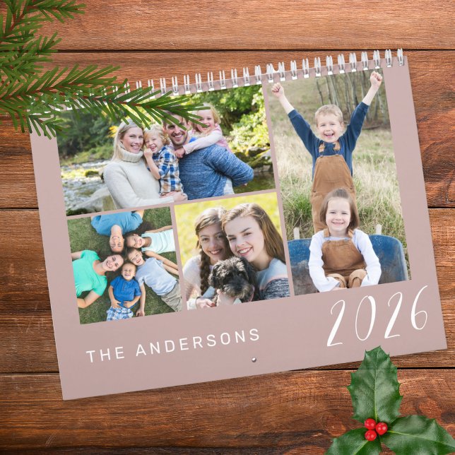 Enkla och minimalistiska familjefoton 2026 kalender (Skapare uppladdad)