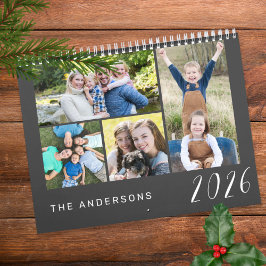 Enkla och minimalistiska familjefoton 2026 kalender