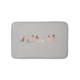 Enkla och moderna Grått- och Faux-kopparfåglar Badrumsmatta