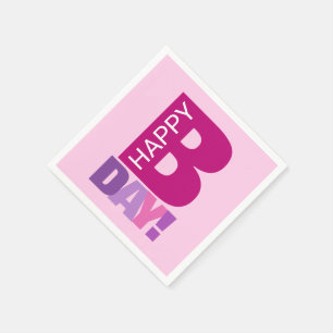 Enkla och Roligt Rosa Lycklig Bday Pappra blöjor Pappersservett