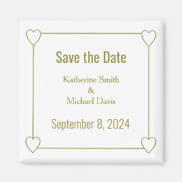 Enkla och romska hjärtan Spara datumet Bröllop Magnet