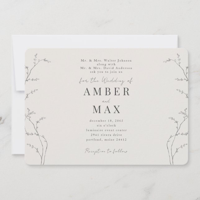 Enkla ögonblick Båda föräldrarna Cream har avrunda Inbjudningar (Framsida)