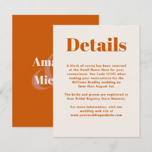 Enkla orange detaljer för en modern minimalistisk tilläggskort