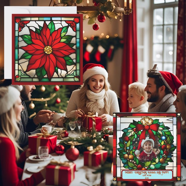 Enkla Poinsettiaor Falskt Glasmosaik  (Skapare uppladdad)