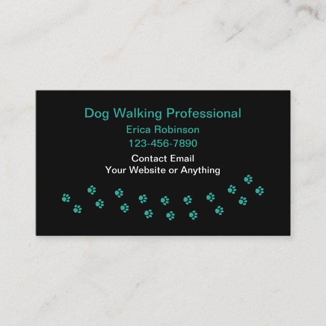 Enkla professionella hundpromenad-kort visitkort (Framsida)