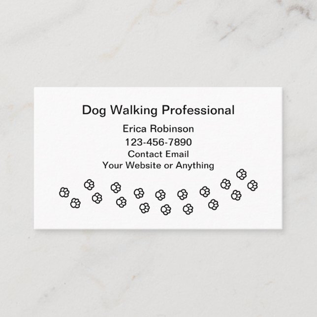 Enkla professionella hundpromenad-visitenkort visitkort (Framsida)