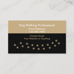 Enkla professionella hundpromenad-visitenkort visitkort