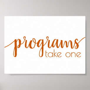 Enkla program Höst Orange Valfri evenemangstavla Poster