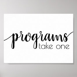 Enkla program | Svart manus Alla evenemangstabelle Poster