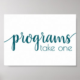 Enkla program | Teal Aqua Valfri evenemangstabell Poster