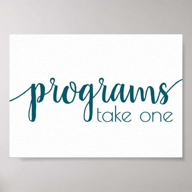 Enkla program | Teal Aqua Valfri evenemangstabell Poster (Framsidan)