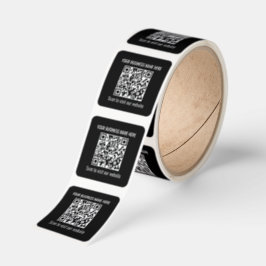 Enkla QR-kod moderna svarta klisterrullar Fyrkantigt Klistermärke