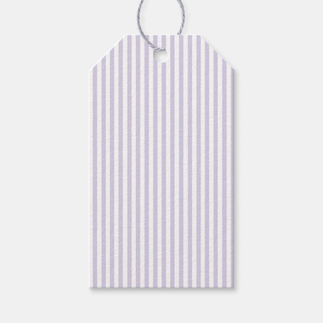 Enkla Ränder - Dammig Lavendel Presentetikett (Framsidan)