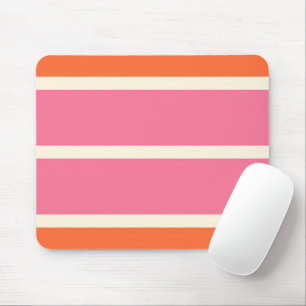 Enkla ränder i rosa, orange och kräm musmatta
