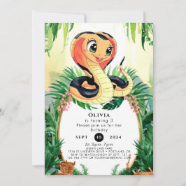 Enkla reptiles Snake Birthday Inbjudningar