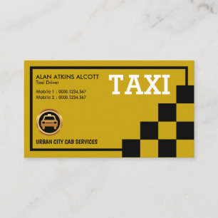 Enkla Retro Black Checkated Taxi Services för Kre Visitkort