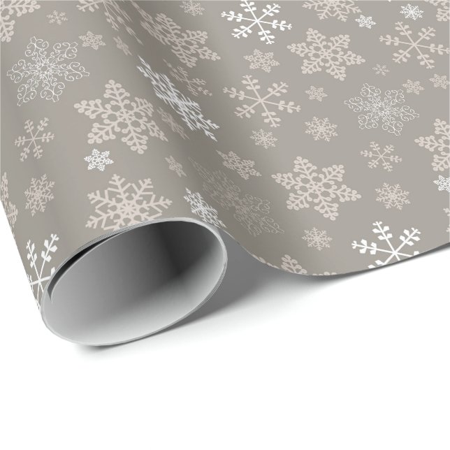 Enkla Retro Snöflingor Jul Presentpapper (Rullad Hörn)