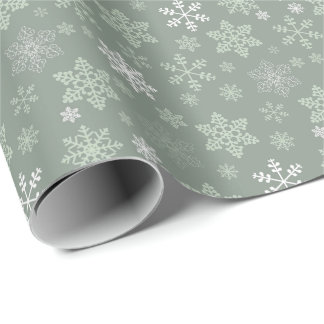 Enkla Retro Snöflingor Jul Presentpapper