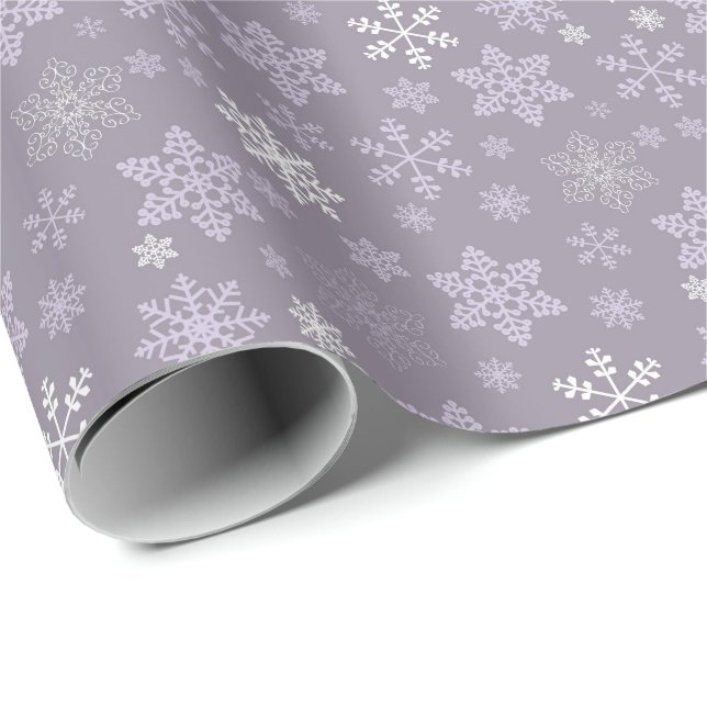 Enkla Retro Snöflingor Jul Presentpapper (Rullad Hörn)
