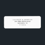 Enkla Returetiketter för Svartvitt Bröllop Returadress Etikett<br><div class="desc">Enkla Returetiketter för Svartvitt Bröllop</div>