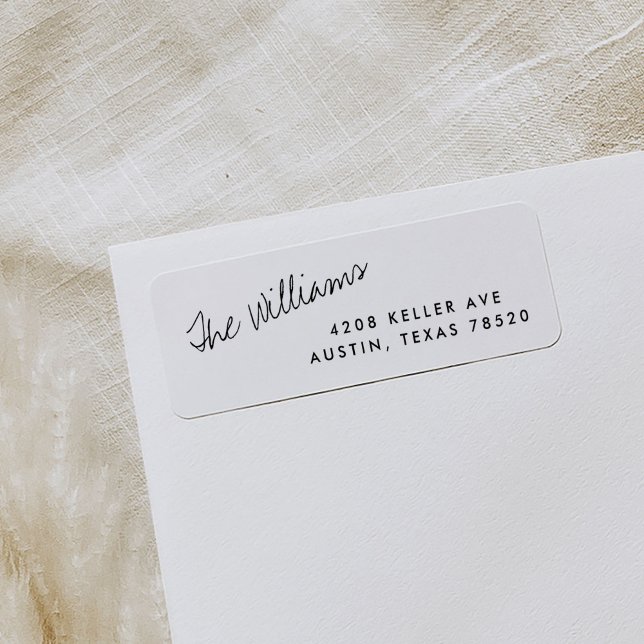 Enkla Returetiketter i Namn Returadress Etikett (Diagonal family name return address labels.)