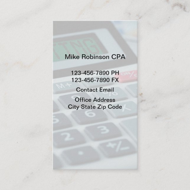 Enkla revisor CPA visitkort  (Framsida)